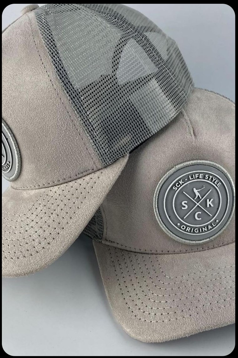 Gray embroidered cap