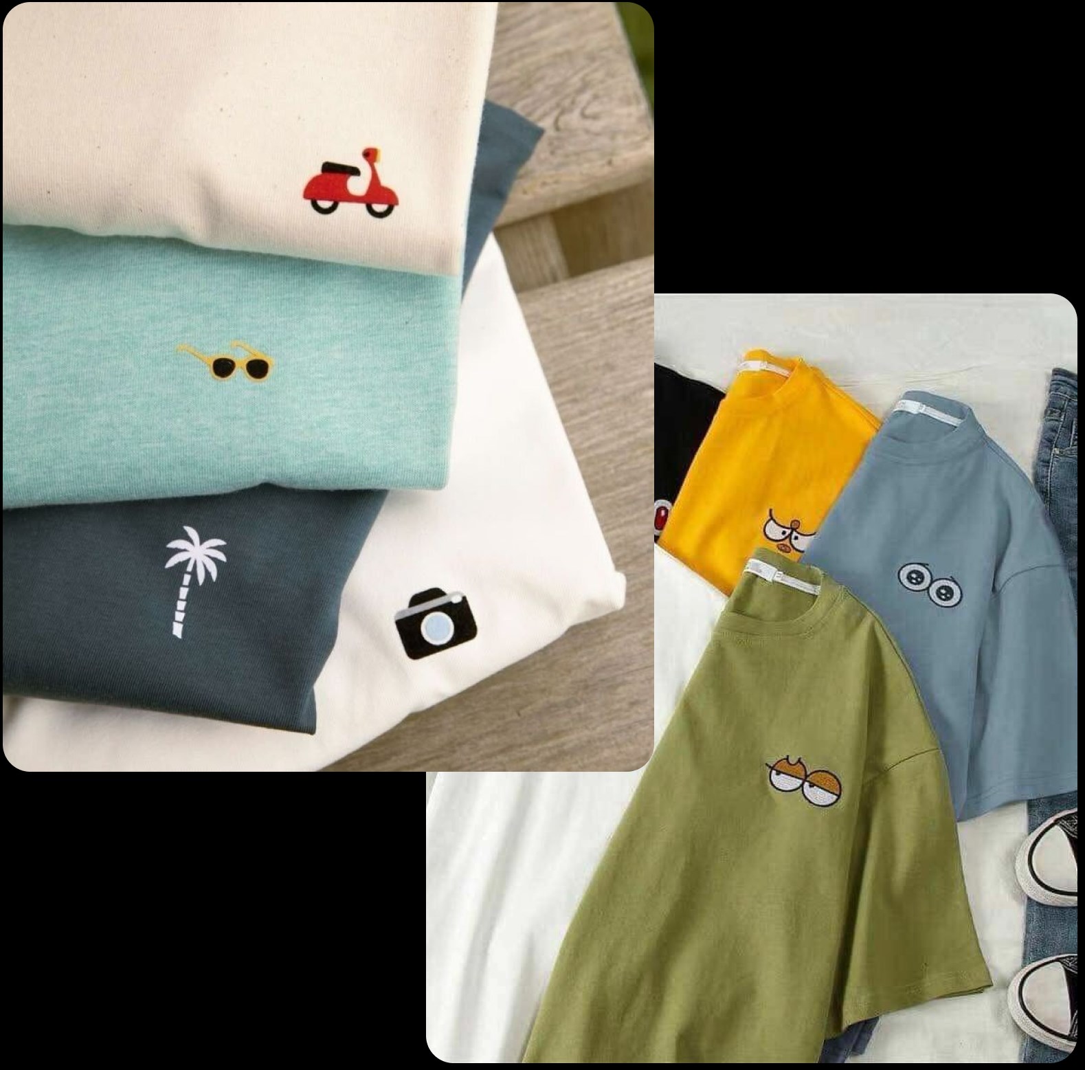 Embroidered apparel detail collection